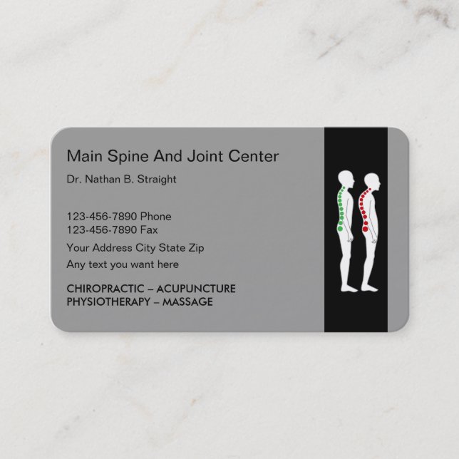 Chiropractor Business Cards (Front)