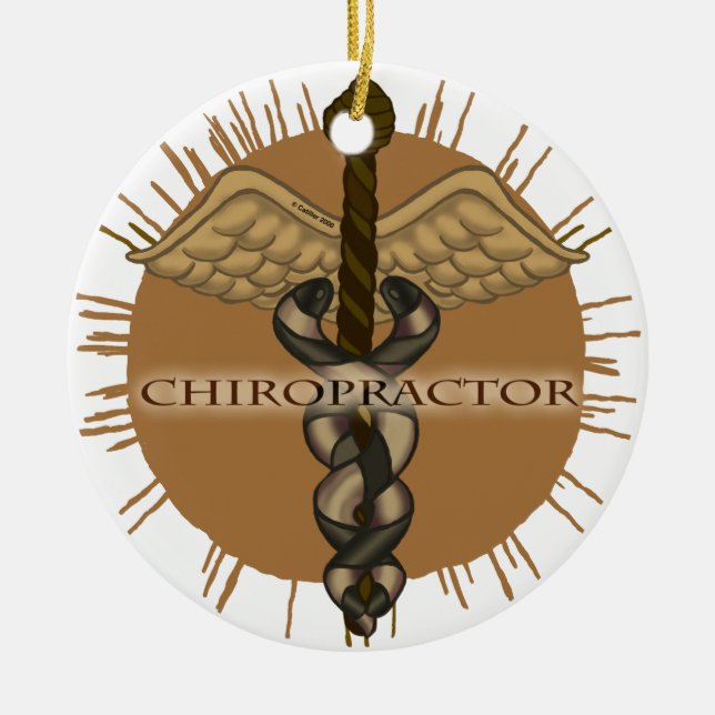 Chiropractor Caduceus round ornament (Front)