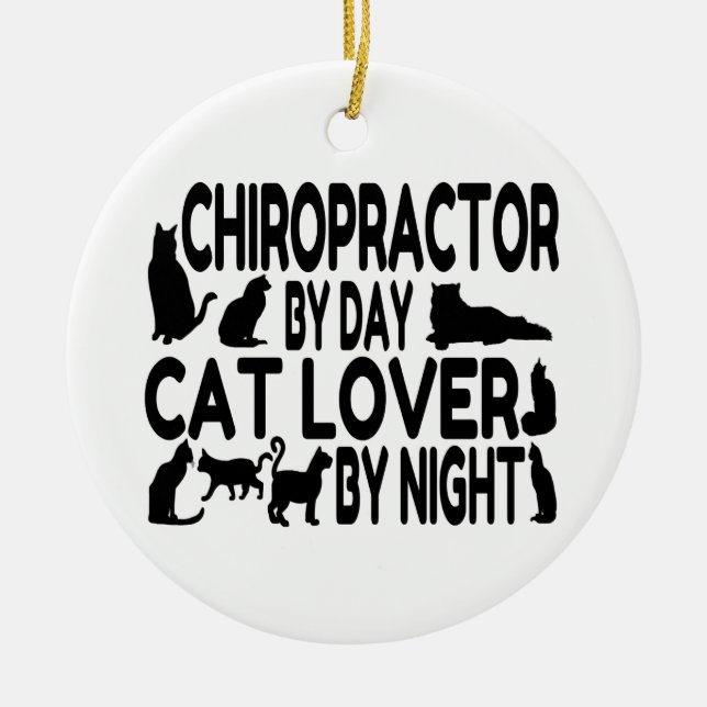 Chiropractor Cat Lover Ceramic Tree Decoration (Front)