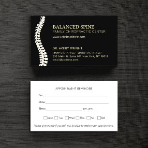 Chiropractor Chiropractic Appointment Reminder Business Card