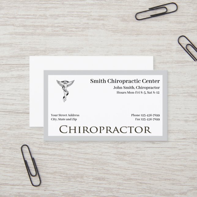 Chiropractor Chiropractic Business Card (Front/Back In Situ)