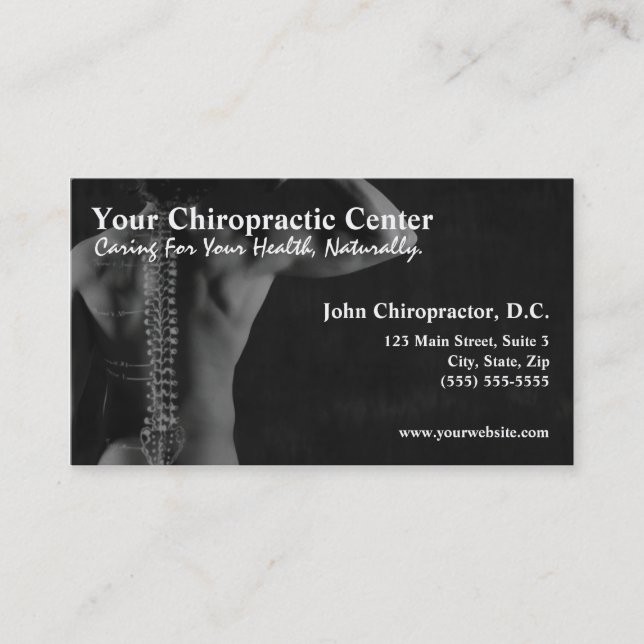 Chiropractor Chiropractic Business Cards (Front)