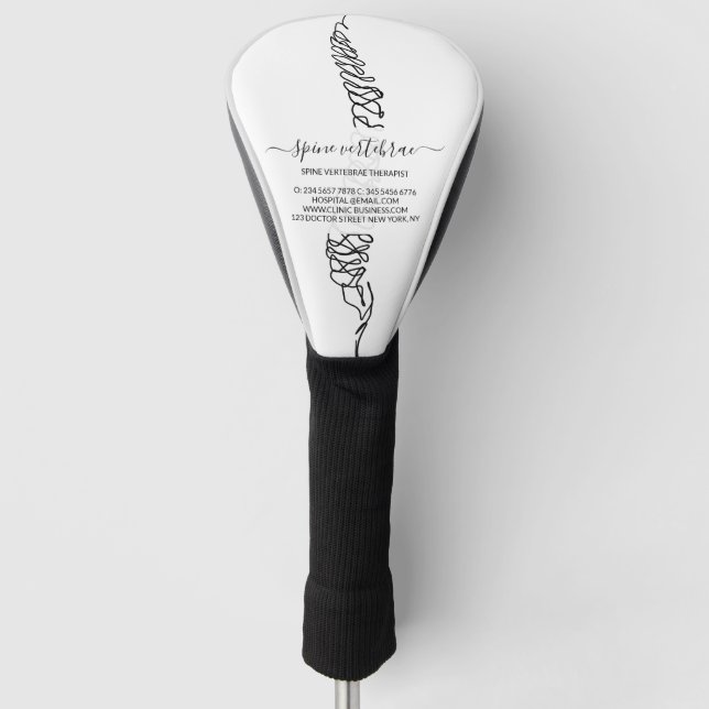 Chiropractor Chiropractic Spine Adjust Therapist Golf Head Cover (Front)