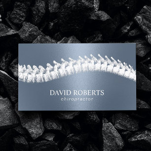 Chiropractor Chiropractic Spine Therapy Dusty Blue Business Card