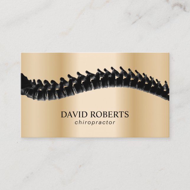 Chiropractor Chiropractic Spine Therapy Gold Business Card (Front)