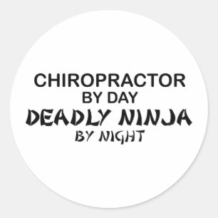 Chiropractor Deadly Ninja by Night Classic Round Sticker