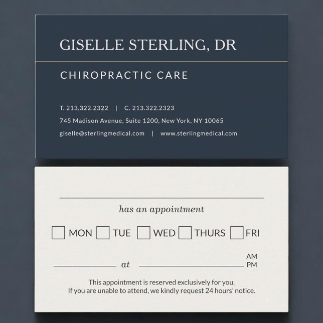 Chiropractor Doctor Office Appointment Reminder Card (Creator Uploaded)
