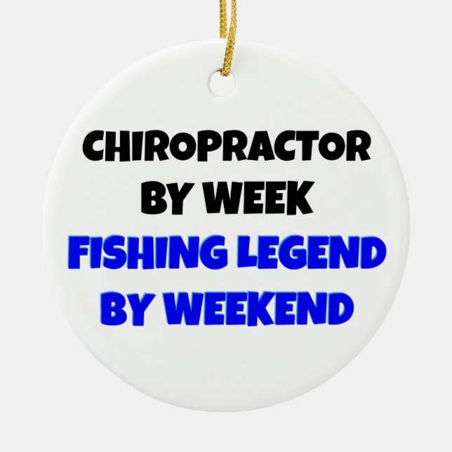 Chiropractor Fishing Legend Ceramic Tree Decoration (Front)