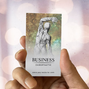 Chiropractor Glam Glitter Anatomy Chiropractic Business Card