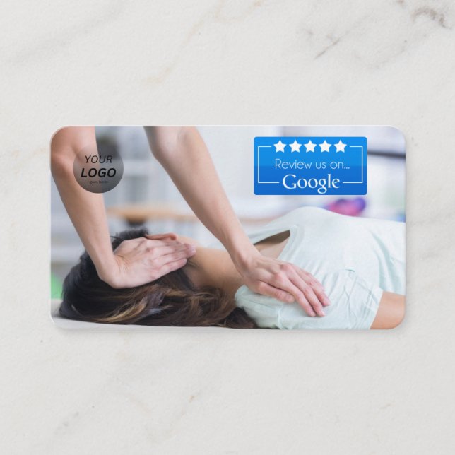 Chiropractor Google Review Template With QR - Business Card (Front)