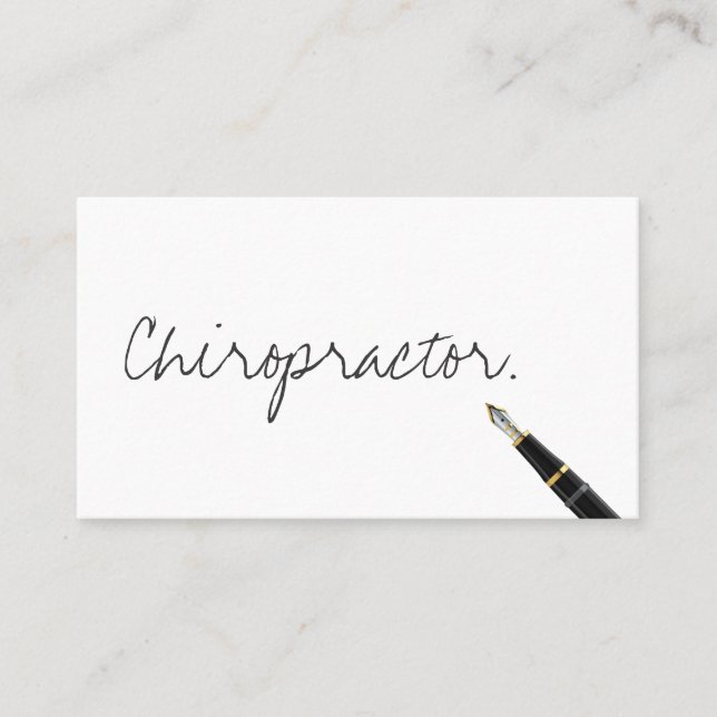 Chiropractor Handwritten Typography Business Card (Front)
