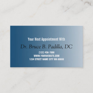 Chiropractor Health Appointment Card