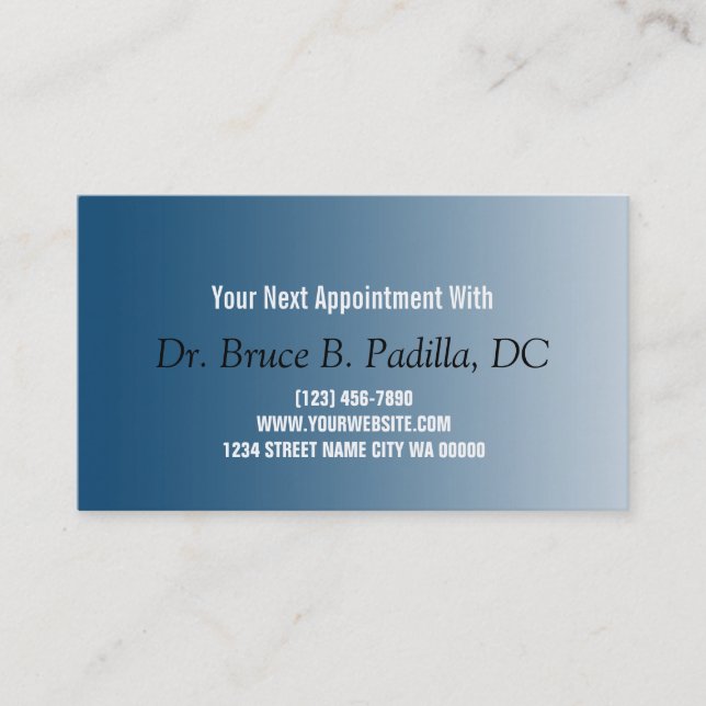 Chiropractor Health Appointment Card (Front)