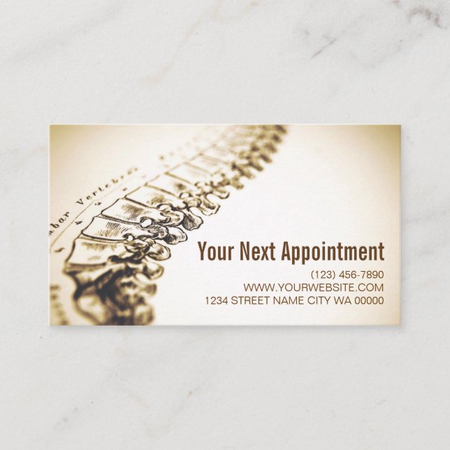 Chiropractor Health Appointment Card (Front)