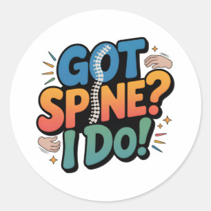 Chiropractor Humour Spine Health Quote Classic Round Sticker