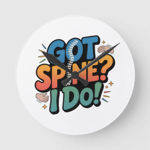 Chiropractor Humour Spine Health Quote Round Clock