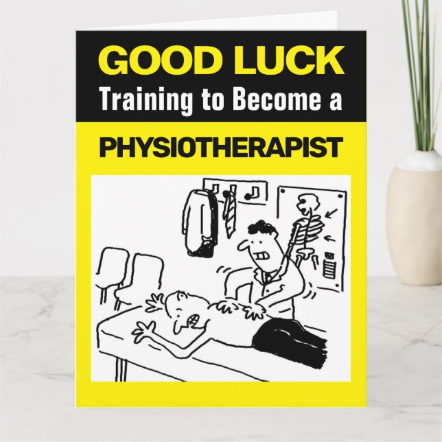Chiropractor is Treating a Patient Funny Cartoon Card (Front)