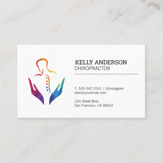 Chiropractor Logo | Holistic Health Care Business Card (Front)
