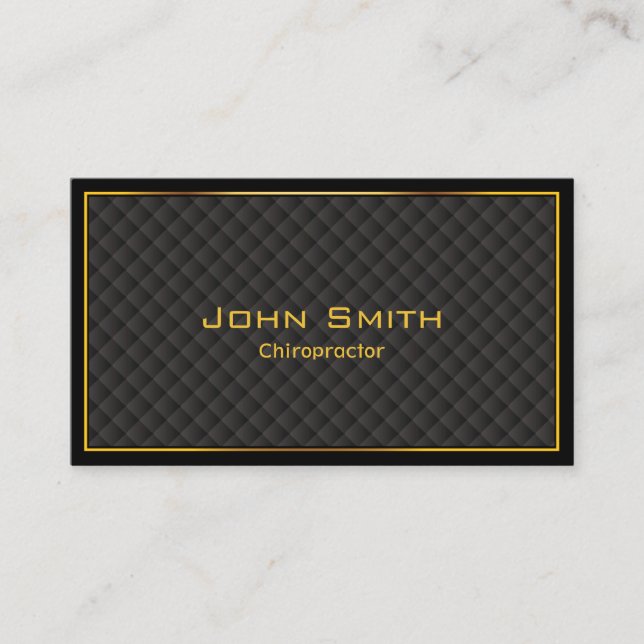Chiropractor Luxury Gold Border Business Card (Front)