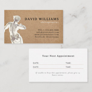 Chiropractor Massage Chiropractic Appointment Card