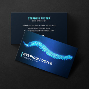 Chiropractor Massage Therapist Spine Adjust Blue Business Card