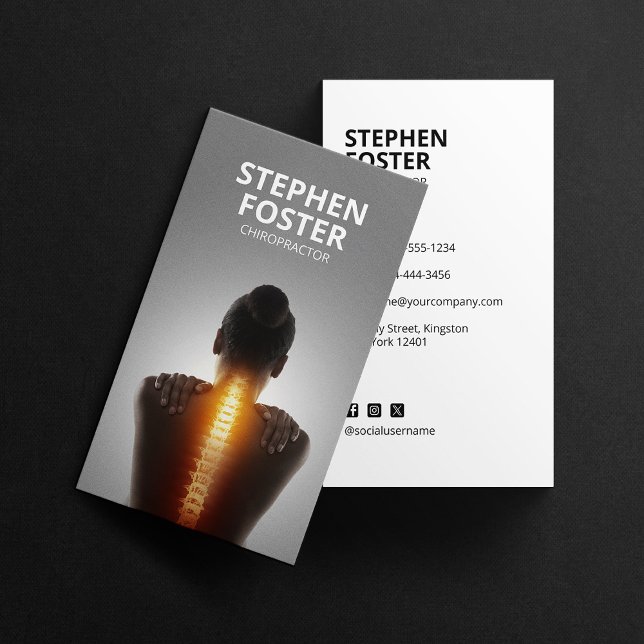 Chiropractor Massage Therapist Spine Adjust White Business Card (Creator Uploaded)