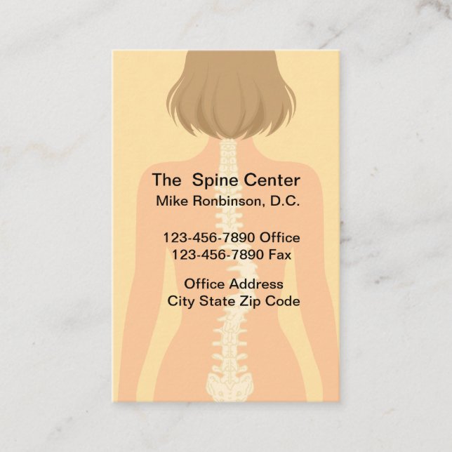 Chiropractor Medical Office Appointment Cards (Front)