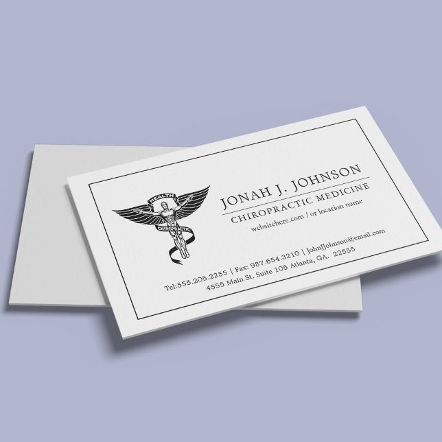 Chiropractor | Minimalist Lined Border Business Card (Creator Uploaded)