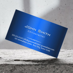 Chiropractor Modern Navy Blue Faux Metallic Business Card