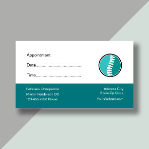 Chiropractor Office Patient Appointment Reminder Card