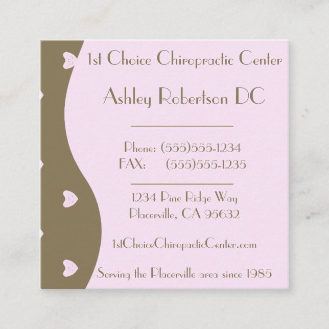 Chiropractor Osteopath Spa, Therapist, Massage Square Business Card (Front)