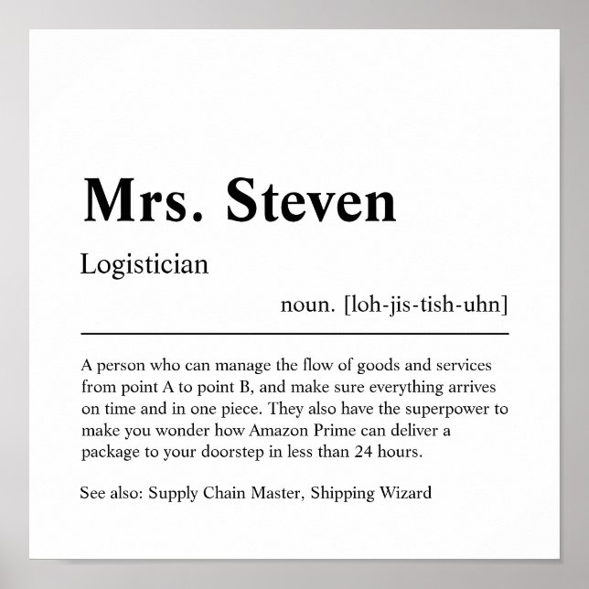 Chiropractor Personalised Gift Poster (Front)