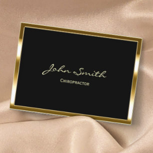 Chiropractor Professional Gold Border Business Card