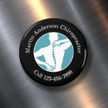Chiropractor Promotional Bulk Business Magnets<br><div class="desc">Chiropractor medical theme refrigerator magnets for your customers to keep your phone number handy when in need of your back pain management. Created with a cool Chiropractic emblem that has a person back spine graphic you can use on our business magnets to customise online. Designed for a spine clinic Chiropractor...</div>