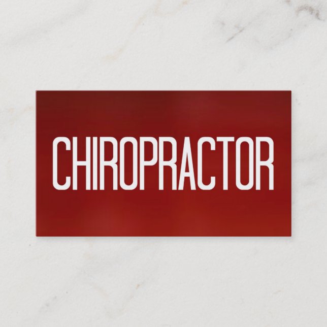 Chiropractor Red Business Card (Front)