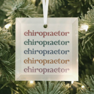 Chiropractor Retro Chiropractic Chiro Squad Gifts Glass Tree Decoration