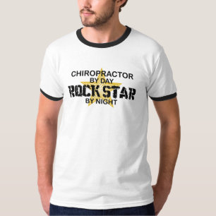 Chiropractor Rock Star by Night T-Shirt