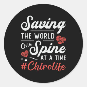 Chiropractor Saving The World Spine Chiropractic Classic Round Sticker