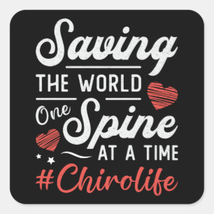 Chiropractor Saving The World Spine Chiropractic Square Sticker