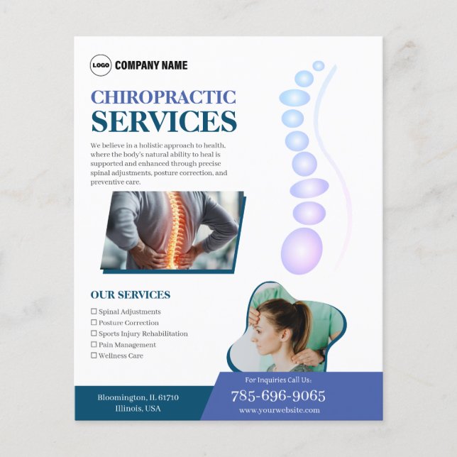 Chiropractor Services Custom Flyer (Front)