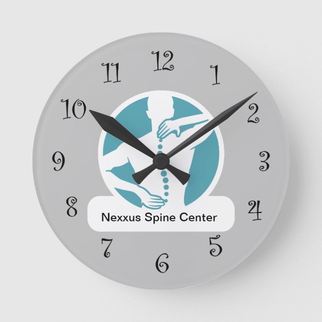 Chiropractor Spine Graphic Office Wall Clock (Front)