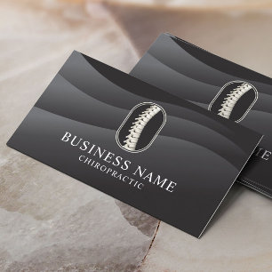  Chiropractor Spine Logo Modern Black Chiropractic Business Card