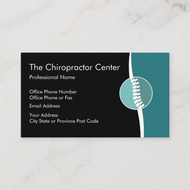 Chiropractor Spine Theme Business Card (Front)