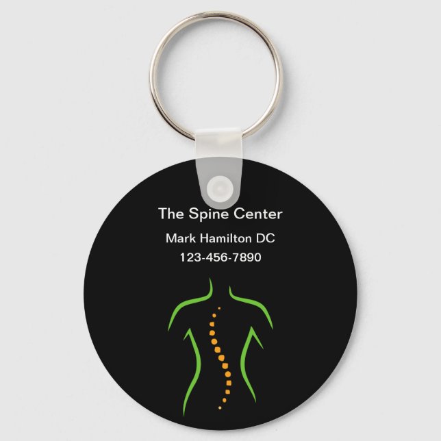 Chiropractor Theme Business Promotional Keychains (Front)