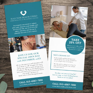 Chiropractor wellness promotional marketing teal rack card