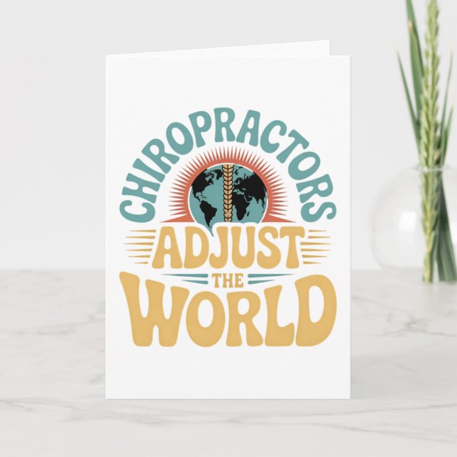 Chiropractors Adjust the World Retro Design Card (Front)