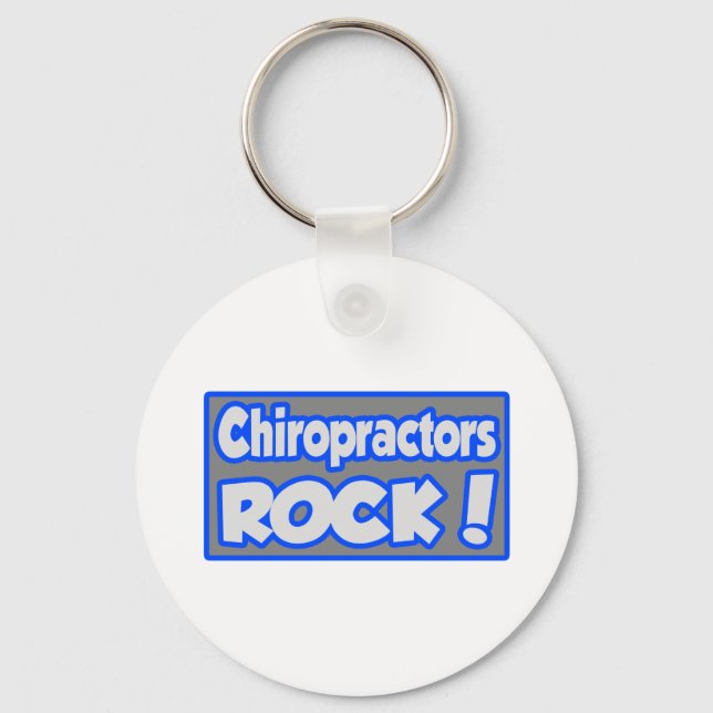 Chiropractors Rock! Key Ring (Front)