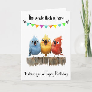 Chirping Birds Birthday Foldable card