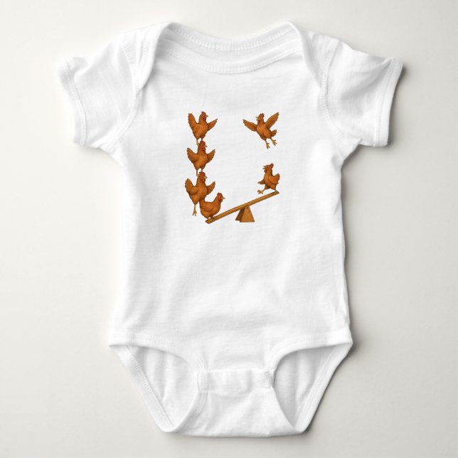 Chirpy Chickens acrobat squad Baby Bodysuit (Front)