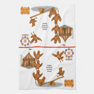Chirpy Chickens acrobat squad Tea Towel
